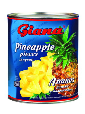 Ananas bucăţi in conserva, in sirop 850g